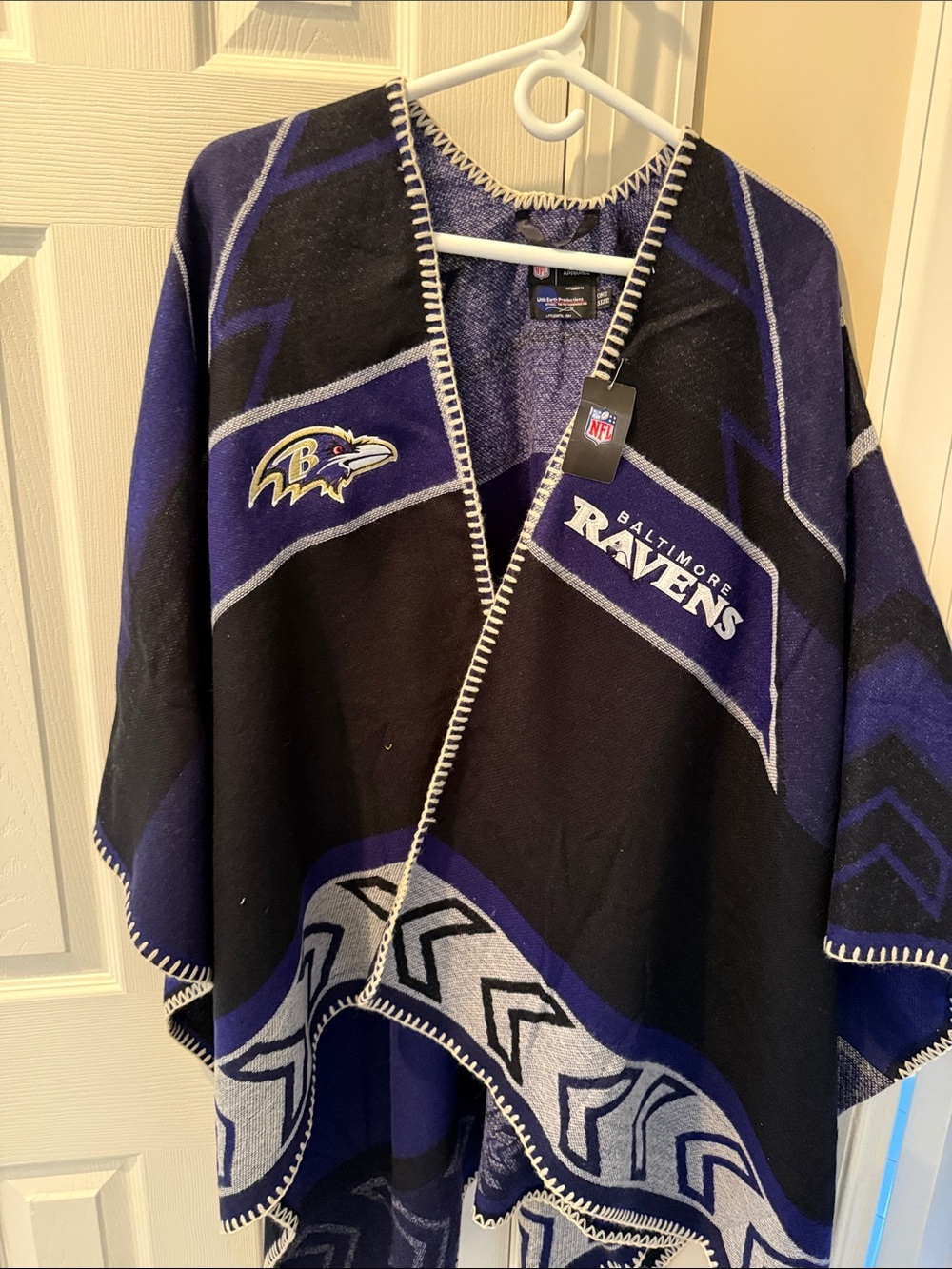 Baltimore Ravens Ladies Black & Purple Poncho Jacket